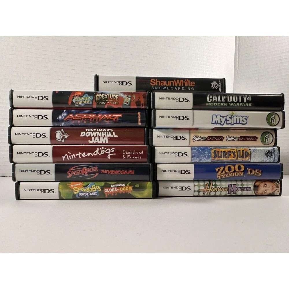 Nintendo DS Case Lot Of 13 NO GAMES SpongeBob Sims 2 Shaun White COD Manuals